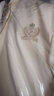 英氏（YEEHOO）女童外套儿童衣服开衫带帽上衣春装学院英伦风中大童装春季新款 净面带帽米白 150 实拍图