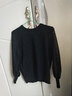 纤芸沐针织衫女春秋季女装毛衣打底衫女休闲时尚拼接雪纺袖缕空上衣女 黑色 3XL 实拍图