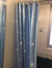 映容浴帘免打孔浴帘杆套装浴帘布防水浴室遮挡帘淋浴隔断帘卫生间窗帘 星星 伸缩杆70-120+浴帘100宽*180高+绑带 实拍图