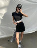 adidas百搭修身短款运动上衣圆领短袖T恤女装夏季阿迪达斯三叶草 黑色 XS 晒单实拍图