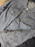 楠馨妤港味文艺男春秋季新款破洞牛仔外套男士韩版宽松浅色上衣潮流学院风青少年学生牛仔夹克外套男 J07蓝色 M 实拍图