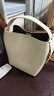 拉菲斯汀门票福桶包2025新款真皮单肩斜挎包女小众手提水桶包 621896 椰奶白【头层牛皮大号】 实拍图