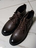 七匹狼休闲鞋男真皮马丁靴男夏季加绒工装靴男士休闲皮鞋英伦高帮靴子男 棕色（加绒） 41 实拍图