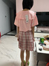 多妙屋女童JK套装儿童T恤夏装半身裙中大童学院风两件套薄66325粉色160 实拍图