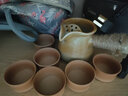 瓷牌茗茶具（cipaiming teaset）茶壶粗陶烧水壶户外酒精炉煮茶壶陶瓷围炉煮茶茶具套装 条纹高瘦言古壶+古鸣6杯 实拍图