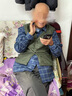 杉杉（FIRS）纯棉磨毛长袖衬衫男 中年爸爸装全棉格子衬衣男 A951-1 43  实拍图