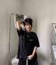 棉致重磅纯棉圆领薄款短袖T恤女夏季宽松潮流休闲五分半袖上衣打底衫 B33909黑色【高品质16.5】 M 80-100斤 实拍图