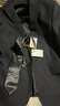阿悠胖大码西服套装男商务结婚伴郎西装礼服 藏青西服西裤 3XL/190 实拍图