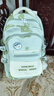 沫子（mozi）书包中学生初中生2026新款大学生简约百搭多层小众设计感少女背包 白配绿+毛球挂件 实拍图