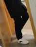 皮尔卡丹休闲裤男秋冬季直筒大码加绒加厚速干商务长裤男士运动跑步裤子装 黑色直筒+黑色直筒【常规款】 3XL 实拍图