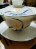 金镶玉 盖碗泡茶碗手绘羊脂玉白陶瓷 中国风送礼盒君子兰手绘盖碗 实拍图