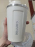 天喜（TIANXI）保温咖啡杯男女士便携大容量水杯高颜值吸管杯车载随行保温杯子 经典白380ml 实拍图