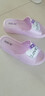 兰威费雷沙滩拖鞋女夏厚底时尚外穿可爱高跟松糕跟室外坡跟室内凉拖鞋 158猫咪紫色 39偏小建议选大2码 实拍图