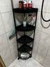 梵俪琳卫生间置物架家用落地多层墙角收纳神器三角架沐浴冲凉房浴室架子 雅典黑【升级加高款】 5层 37cm 实拍图