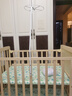笑贝乐婴儿床拼接大床实木无漆多功能新生儿童可移动摇篮宝宝bb床无漆床 实木床+蚊帐+加厚粉兔乐园五件套 双层小床可加长（102/60）0-5岁 实拍图