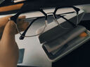 镜沁 男女防蓝光变色眼镜商务近视可配度数大框瘦脸显脸小平光眼镜 黑银框【变灰色】 配1.56防蓝光变色0-400度 实拍图