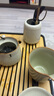 瓷牌茗茶具（cipaiming teaset）汝窑功夫茶具套装陶瓷家用三才盖碗开片可养提梁茶壶茶杯整套 米黄《御煌提梁壶》10件茶道黑盘 实拍图