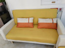 欧柏盛布艺沙发床简约新款科技布猫爪皮双三四人可折叠客厅小户型出租房 黄色+米白(亲肤棉麻布) 两人位 1.5m *加宽1.1米）+抱枕 实拍图