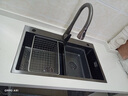 奈田（NTNO）水槽大单槽厨房洗菜盆一体盆304不锈钢手工压纹洗碗槽阶梯洗菜池 B套装-单槽+花瓶抽拉龙头 75*46cm 实拍图