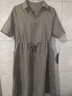 衣典零一（LEDIALYI）2025夏季女装新款中年休闲棉麻连衣裙遮肚子显瘦亚麻衬衫裙子夏天 军绿色 XL （建议131-140斤） 实拍图