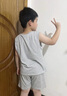 曼妮朵男童睡衣夏季薄款儿童男孩全棉无袖中大童夏天背心纯棉家居服套装 N1103【背心套装】 165 L码建议160-165cm 实拍图
