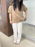 萌菲思胖女人200斤加肥加大码女装胖妹妹宽松遮肚子显瘦上衣夏季新款韩 卡其 XL【建议150-200斤】 实拍图