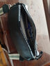 猫猫吉祥（Mao Mao Ji Xiang）真牛皮包包新款潮宽带马鞍包欧洲站胸包牛皮女包软皮单肩斜挎包 黑色 实拍图