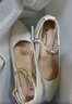 蜘蛛王（SPIDER KING）皮鞋女时尚单鞋浅口简约百搭工作鞋粗跟高跟鞋 09070 米色 36  实拍图