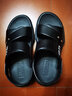 回力凉鞋男士中老年爸爸夏季外穿沙滩高档新款厚底防滑耐穿凉拖鞋 黑色【EVA柔软不磨脚】 39 【标准码】 实拍图