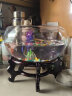 宠宝它创意桌面鱼缸生态圆形玻璃金鱼缸乌龟缸迷你小型造景家用水族箱 25CM+底座+彩石+仿水草 实拍图