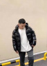 吉普羽绒服男冬季男士连帽加厚白鸭绒新款保暖抗寒外套男装袄子上衣服 DaoK-2397【黑金短款】 L 实拍图