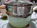 苏泊尔（SUPOR） 宝宝辅食锅婴儿辅食锅煎煮一体儿童蒸煮锅不粘奶锅麦饭星石套装 薄荷绿【奶锅+蒸屉+铲勺】 16cm 实拍图