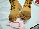 达芙妮（DAPHNE）大黄蜂马丁靴女英伦风休闲短靴大黄靴厚底加绒2025秋冬 黄色【加绒】跟高4.3cm 36 (230mm) 标准码 实拍图