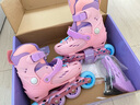 斯威（SWAY）溜冰鞋儿童男女童中小学专业轮滑鞋平花休闲滑冰旱冰鞋成人直排轮 清新粉+一体支架 S (适合3-7岁)日常鞋码27-32 实拍图