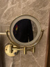 格威特（GWT）折叠带灯LED化妆镜浴室伸缩美容镜卫生间壁挂墙双面放大卫浴镜子 钛金灯镜插电款 +免钉胶 实拍图