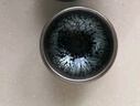 建缘天成 建盏茶杯油滴鹧鸪斑百花兔毫陶瓷杯原矿釉品茗杯精致小盏一口杯 1只银蓝滴小敛口6.8x3.8 实拍图