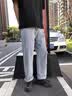 NASAMITOO官方潮牌牛仔裤男女款春秋季宽松直筒青少年大码休闲阔腿长裤子男 628浅蓝色（小熊款） L (推荐体重120-140斤） 实拍图