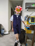 罗蒙儿童礼服春夏新款男童马甲演出服 藏青短款马甲装五件套 140 实拍图