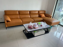 左右沙发现代简约客厅半青皮沙发DZY5161琉璃棕3.44m 实拍图