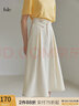 范思蓝恩春秋赫本风高腰伞裙半身裙女职场法式a字裙显瘦遮胯玫瑰故事同款 薄款 米白 L 实拍图