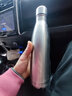 卡西菲（kaxifei）可乐瓶汽水瓶保温杯不锈钢学生男女个性便携运动水杯户外定制logo 中号本色 实拍图