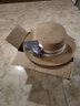 Fangchi 遮阳帽珍珠平顶草帽女优雅春夏出游防晒帽子女夏季时尚百搭平檐英伦礼帽 DYM-336百搭M标装饰卡其色 有可调节绳 实拍图