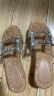 思加图夏季新款时尚松糕鞋厚底凉鞋外穿女拖鞋凉拖女鞋EYB74BT3 小麦白 36 晒单实拍图