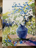 自油自画数字油画diy风景花卉减压手绘油画客厅装饰画儿童diy手工油画挂画 紫丁香与雏菊50*70 绘画套装 实拍图