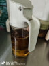 居元素 玻璃油壶自动开合油瓶防漏不挂油大容量酱油醋调味瓶500ml奶油白 实拍图