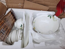 厚秀堂景德镇釉下彩骨瓷餐具套装 陶瓷碗碟套装家用新款轻奢乔迁送礼 百合花太子煲 58头 实拍图