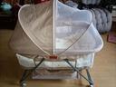 HAIZIJIA婴儿床多功能摇篮新生儿婴儿床哄睡神器哄娃式可折叠旅行宝宝bb床 卡其色+蚊帐 实拍图