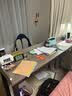 羽苑池 跨床桌可移动多功能双人床桌长条桌笔记本电脑懒人床上书桌桌子 黑架+浅灰色桌面 200*40*80CM【适合1.8米床】 实拍图