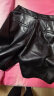 VEGA CHANG黑色皮裤女春2024年新款韩版宽松显瘦高腰五分裤阔腿裤 黑色 M 晒单实拍图