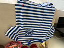 真维斯（Jeanswest）男童t恤短袖夏季新款儿童条纹海魂衫舒适夏装男孩夏天休闲上衣潮 蓝 J棒球运动 130 cm 实拍图